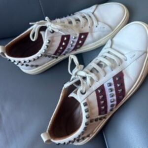 Bally White and Brown Sneakers with Classic Design
